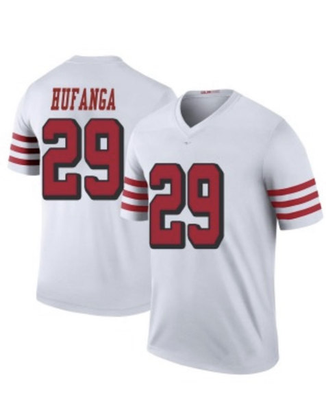 Men's San Francisco 49ers #29 Talanoa Hufanga White Stitched Football Jersey Men's San Francisco 49ers #29 Talanoa Hufanga White Stitched Football Jersey